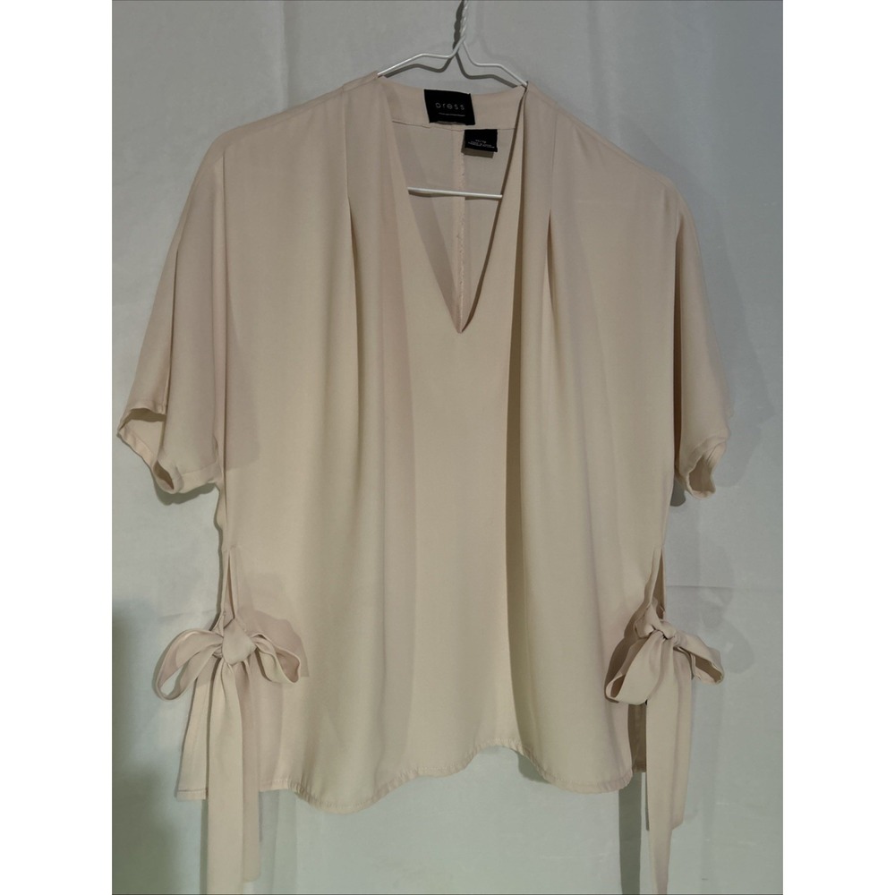 Press Women's Dressy Business Pink V-Neck Blouse Size XS